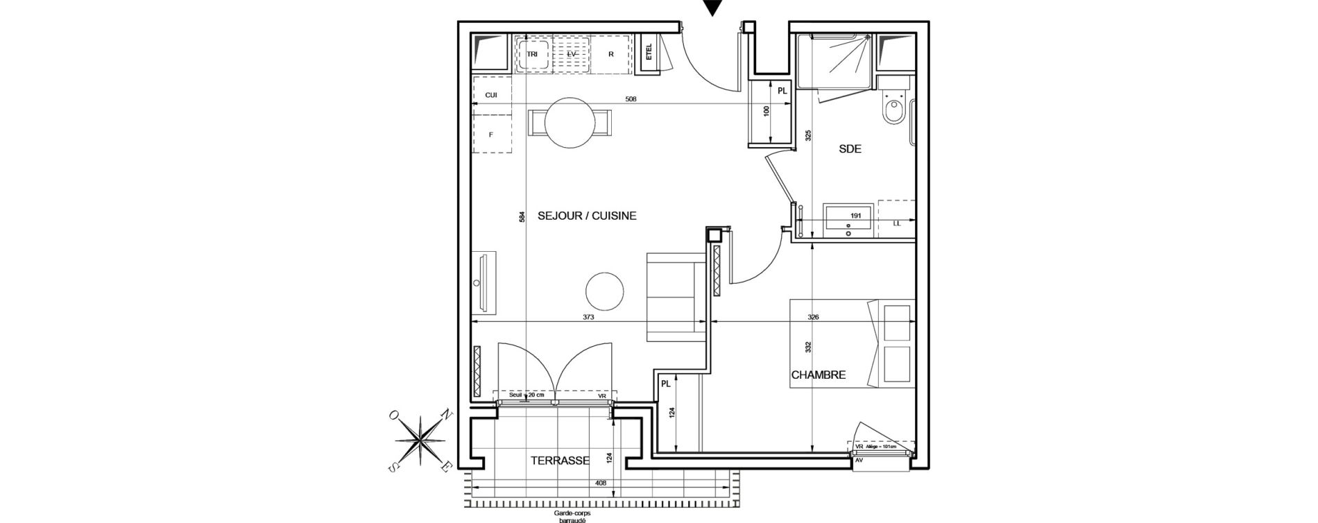 Appartement T2 de 42,03 m2 &agrave; Romainville Centre