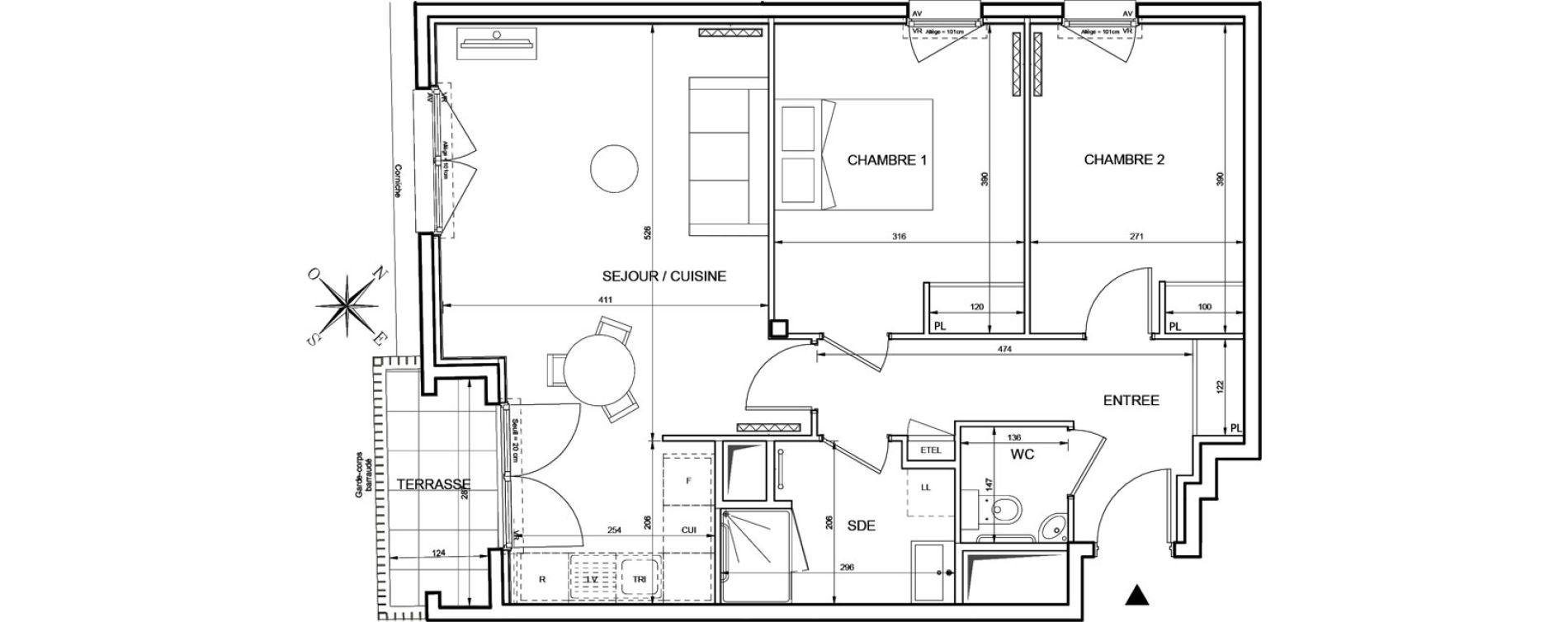 Appartement T3 de 65,04 m2 &agrave; Romainville Centre