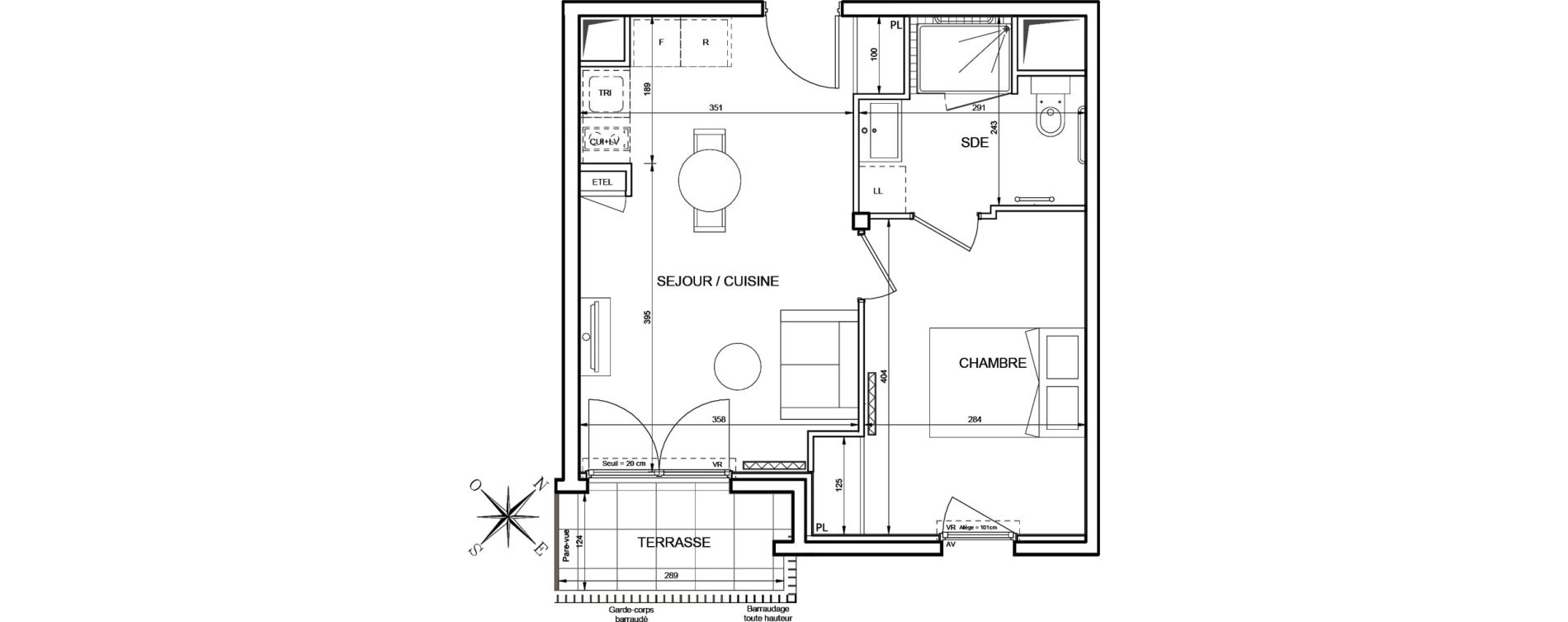 Appartement T2 de 38,55 m2 &agrave; Romainville Centre