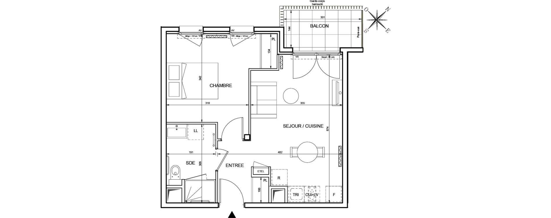 Appartement T2 de 40,41 m2 &agrave; Romainville Centre