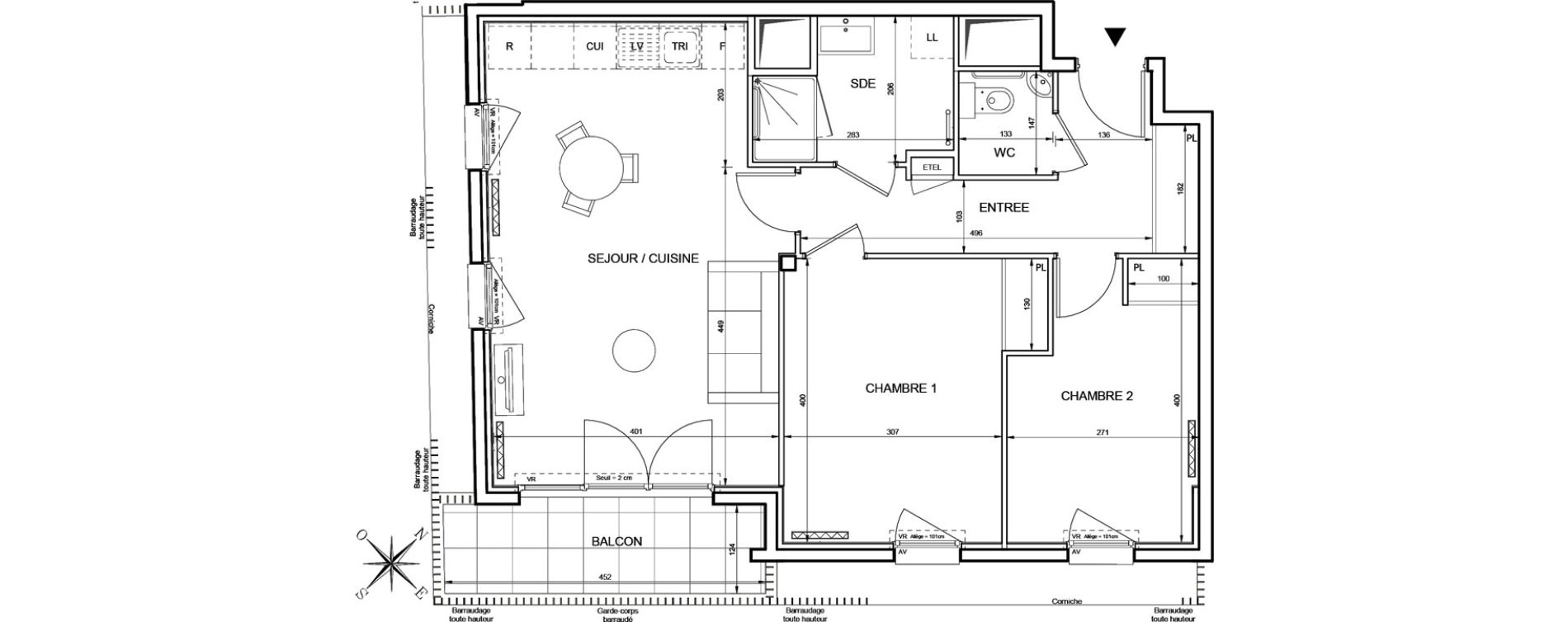 Appartement T3 de 64,41 m2 &agrave; Romainville Centre