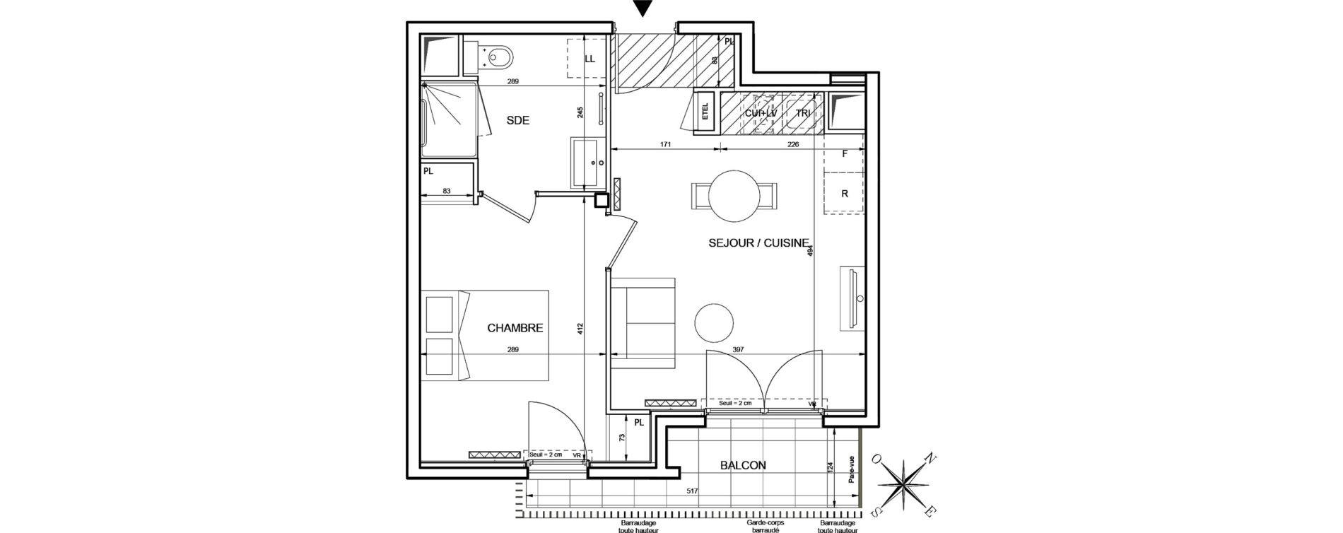 Appartement T2 de 39,51 m2 &agrave; Romainville Centre