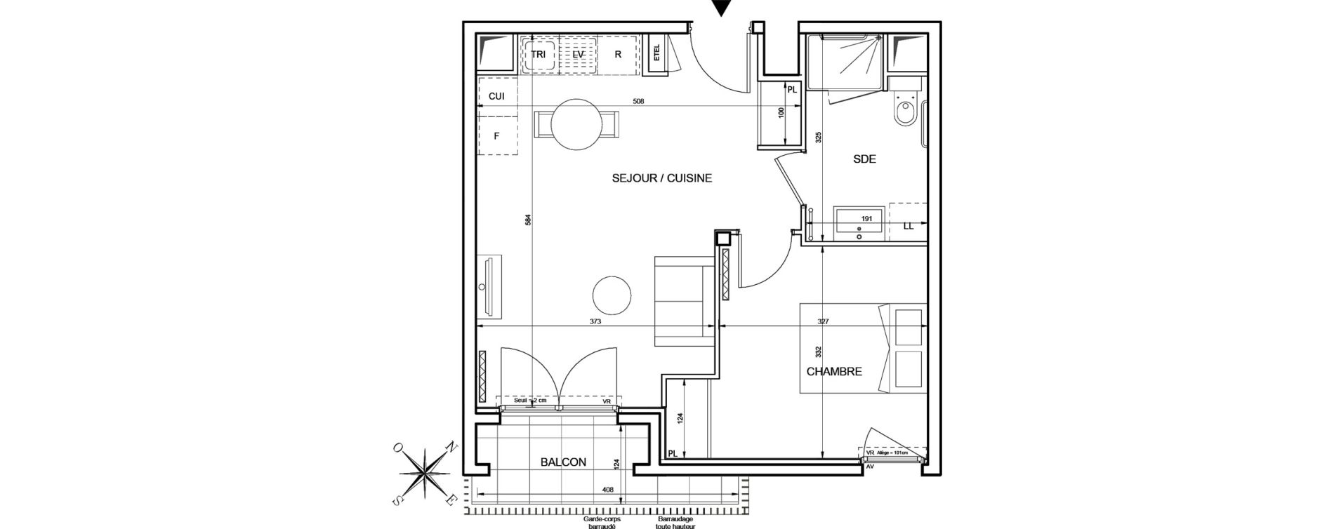 Appartement T2 de 42,03 m2 &agrave; Romainville Centre