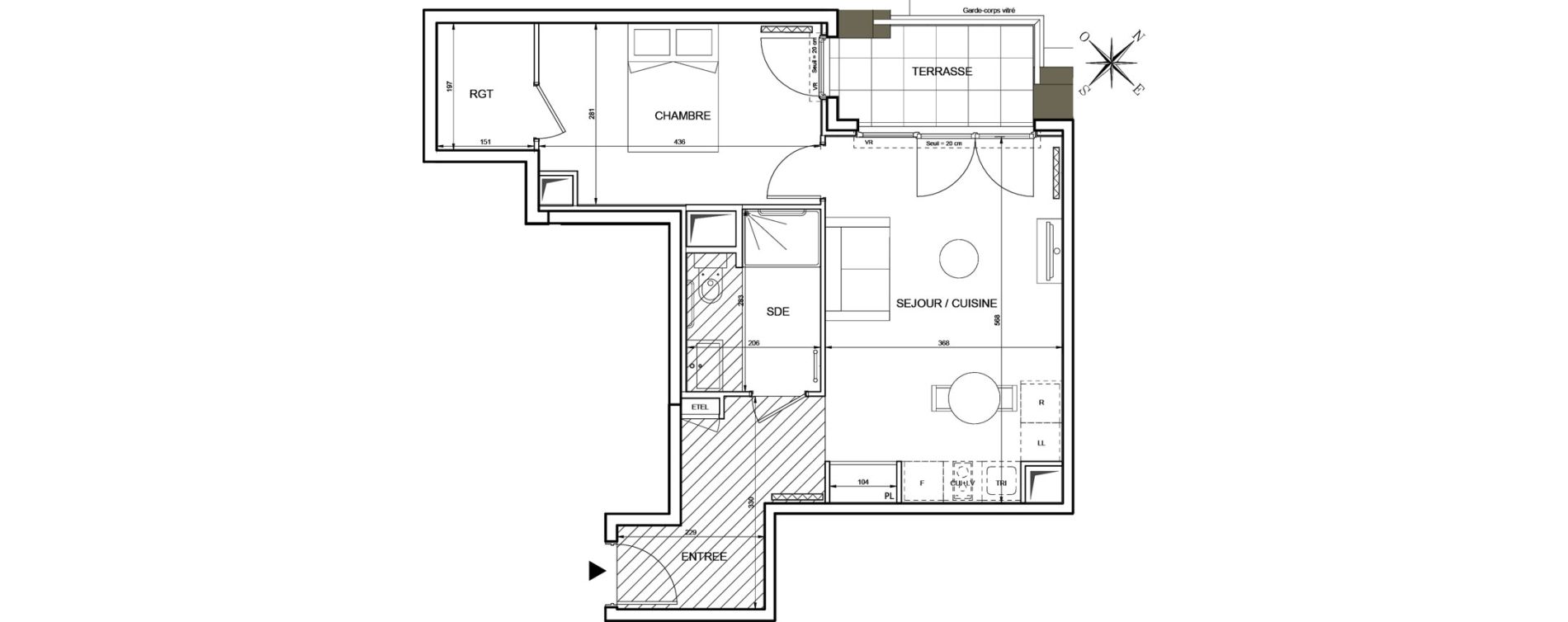 Appartement T2 de 47,47 m2 &agrave; Romainville Centre