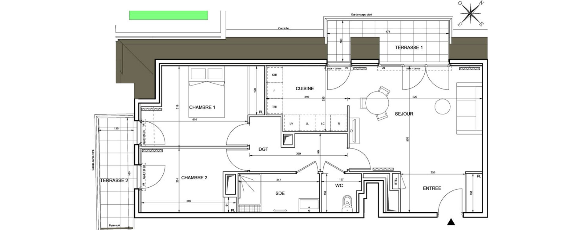 Appartement T3 de 69,34 m2 &agrave; Romainville Centre