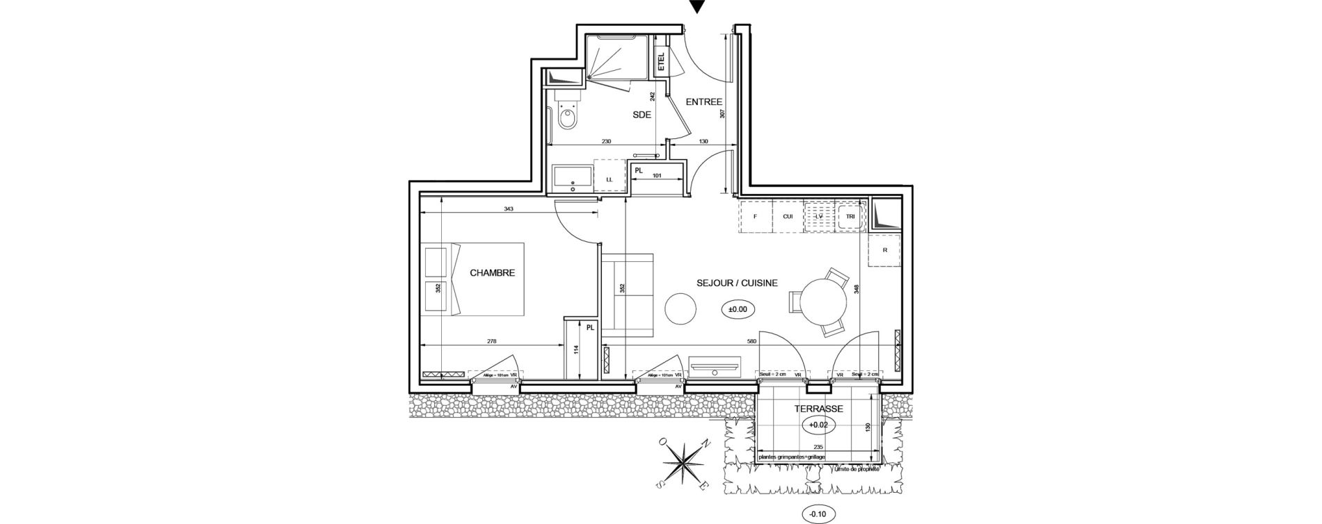 Appartement T2 de 41,79 m2 &agrave; Romainville Centre
