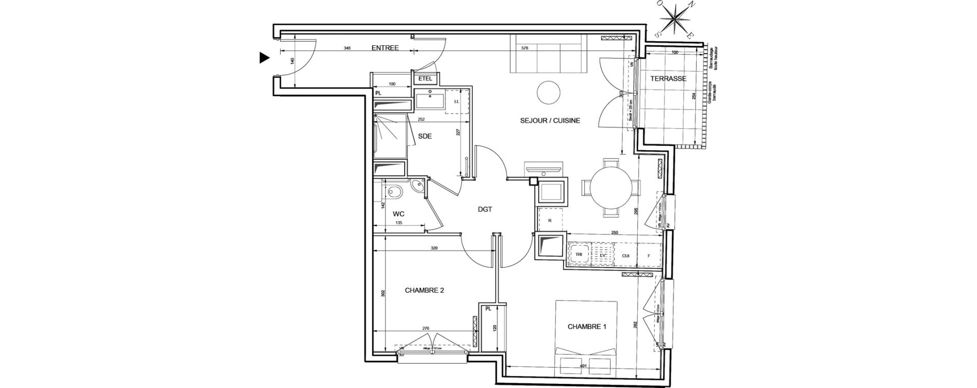 Appartement T3 de 62,24 m2 &agrave; Romainville Centre