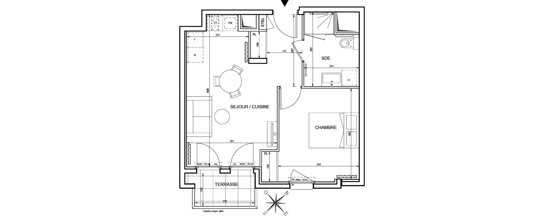 Appartement T2 de 41,06 m2 &agrave; Romainville Centre