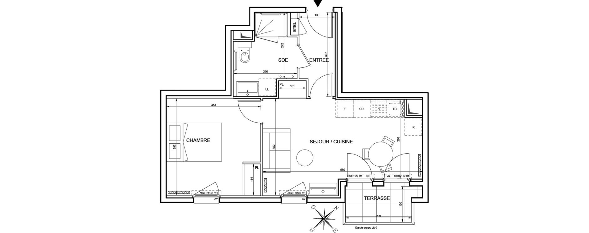 Appartement T2 de 39,95 m2 &agrave; Romainville Centre