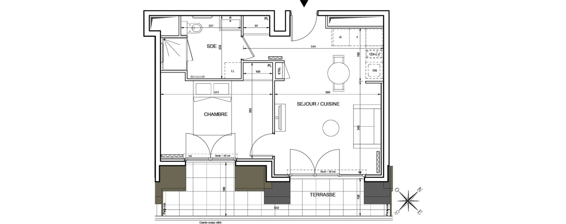 Appartement T2 de 41,36 m2 &agrave; Romainville Centre