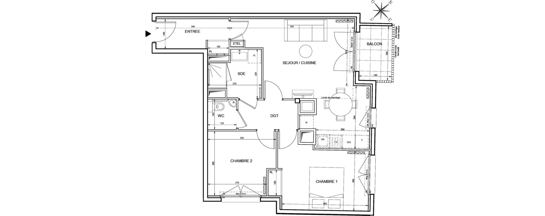 Appartement T3 de 62,23 m2 &agrave; Romainville Centre