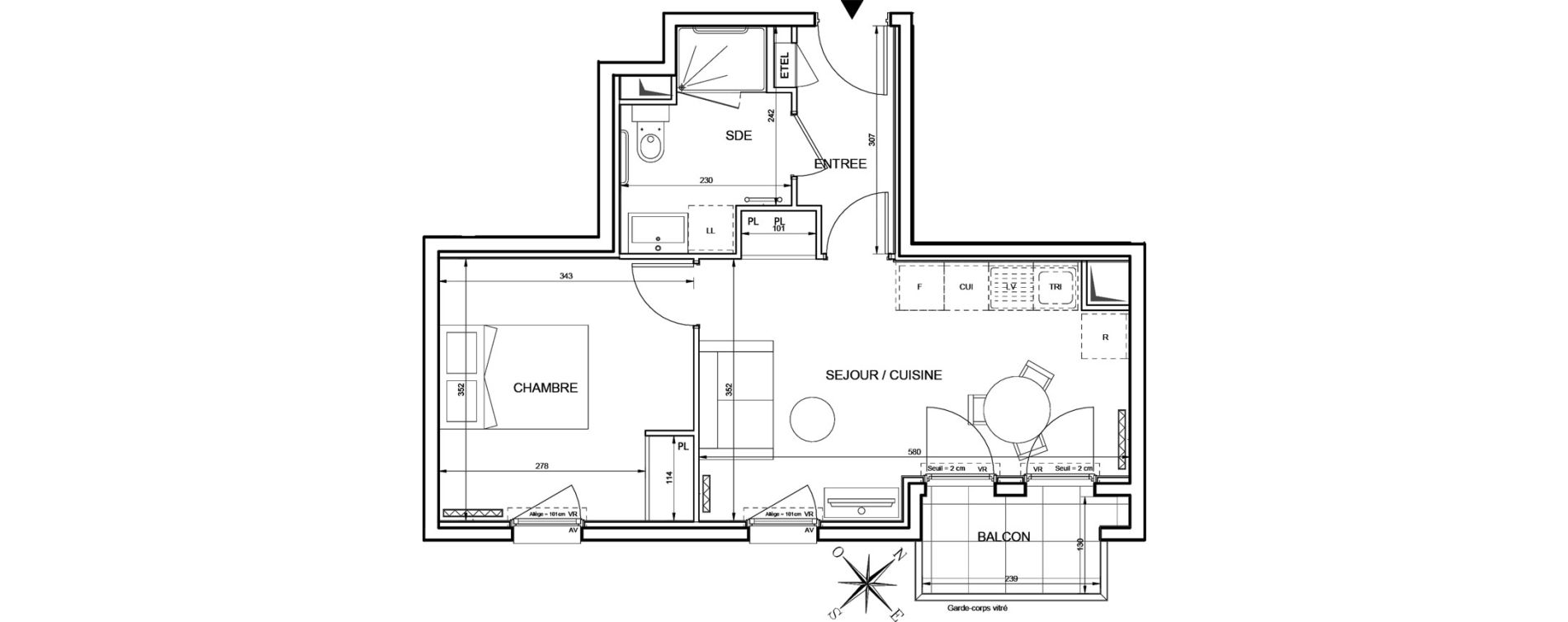 Appartement T2 de 39,95 m2 &agrave; Romainville Centre