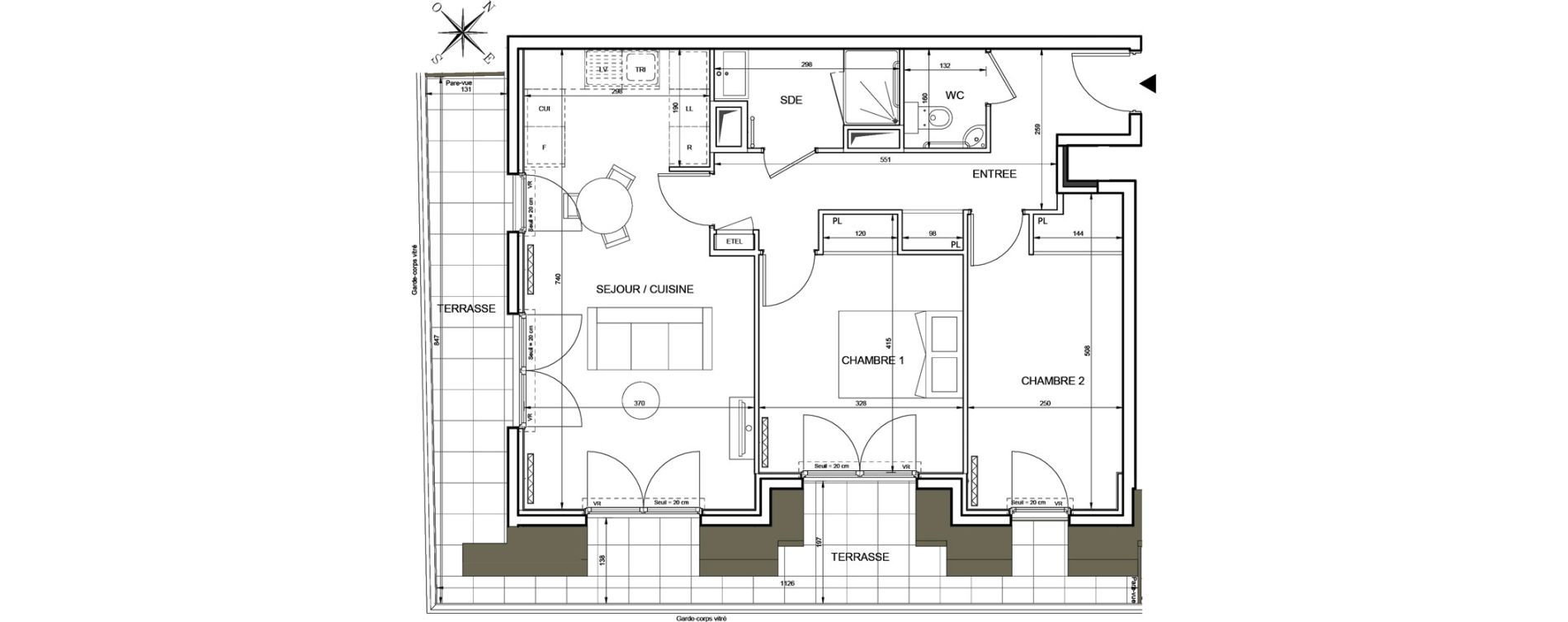 Appartement T3 de 65,34 m2 &agrave; Romainville Centre