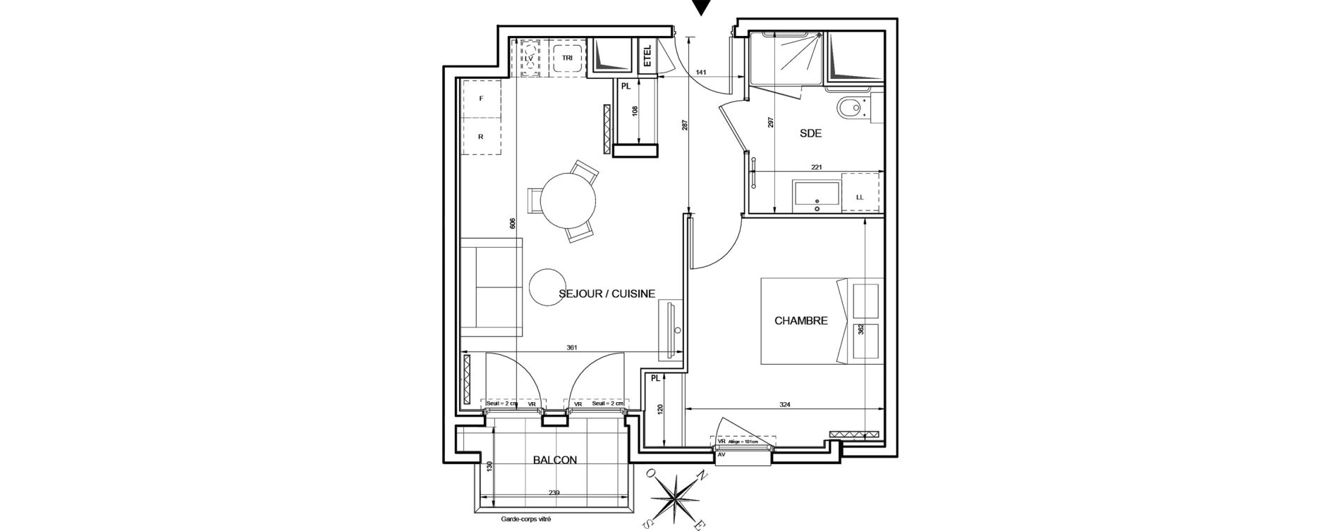 Appartement T2 de 41,02 m2 &agrave; Romainville Centre