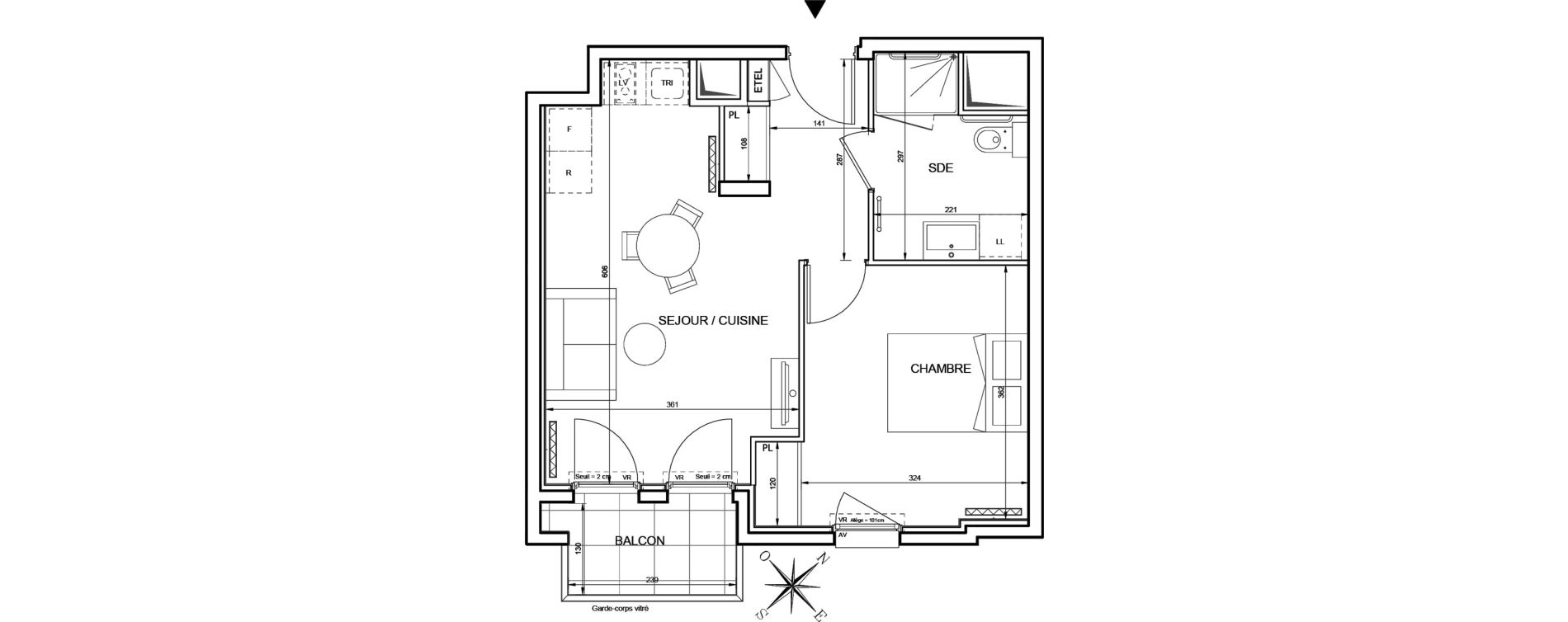 Appartement T2 de 41,10 m2 &agrave; Romainville Centre