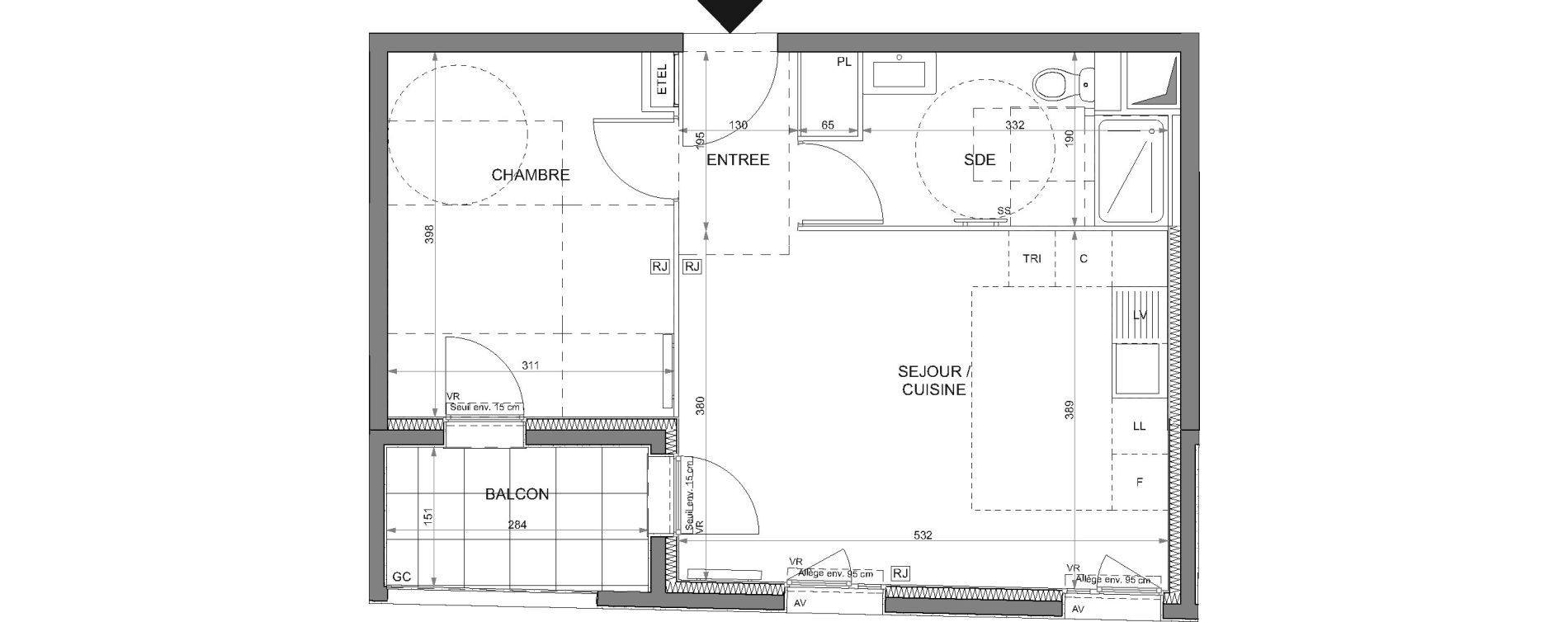 Appartement T2 de 42,35 m2 &agrave; Rosny-Sous-Bois Les coteaux beauclair