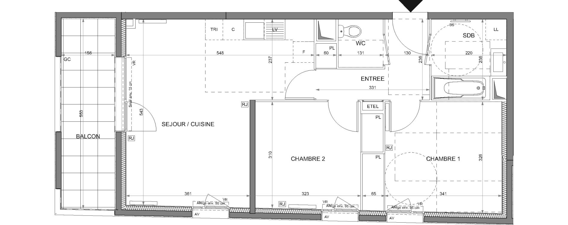 Appartement T3 de 58,50 m2 &agrave; Rosny-Sous-Bois Les coteaux beauclair