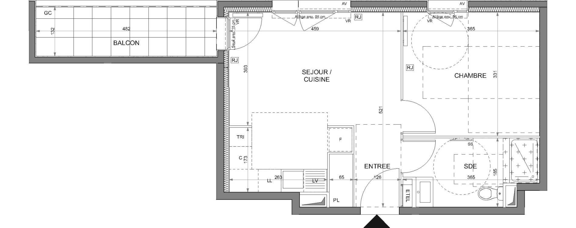 Appartement T2 de 40,61 m2 &agrave; Rosny-Sous-Bois Les coteaux beauclair