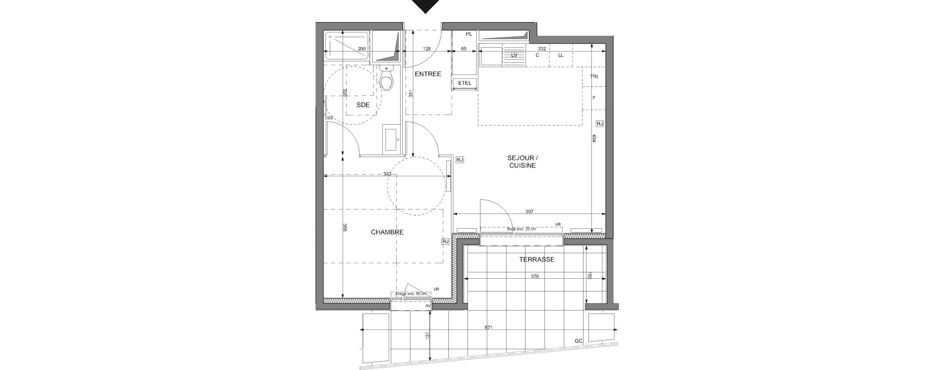 Appartement T2 de 41,89 m2 &agrave; Rosny-Sous-Bois Les coteaux beauclair