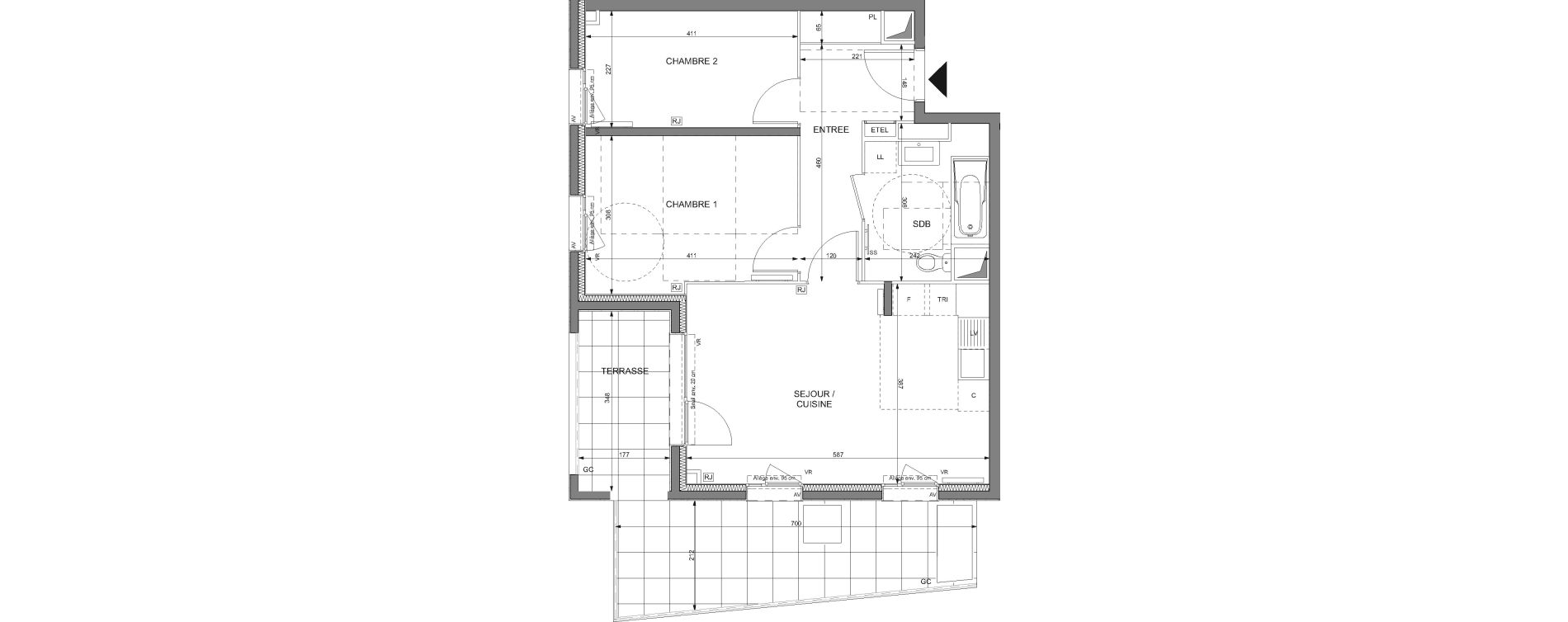Appartement T3 de 58,25 m2 &agrave; Rosny-Sous-Bois Les coteaux beauclair