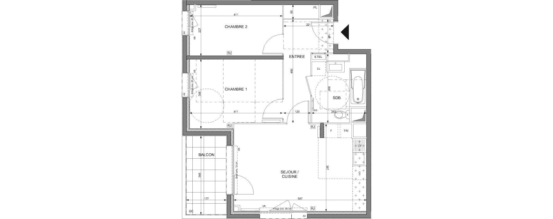 Appartement T3 de 58,25 m2 &agrave; Rosny-Sous-Bois Les coteaux beauclair