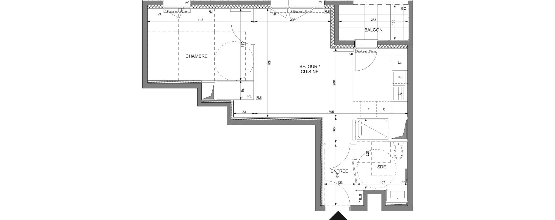 Appartement T2 de 43,24 m2 &agrave; Rosny-Sous-Bois Les coteaux beauclair