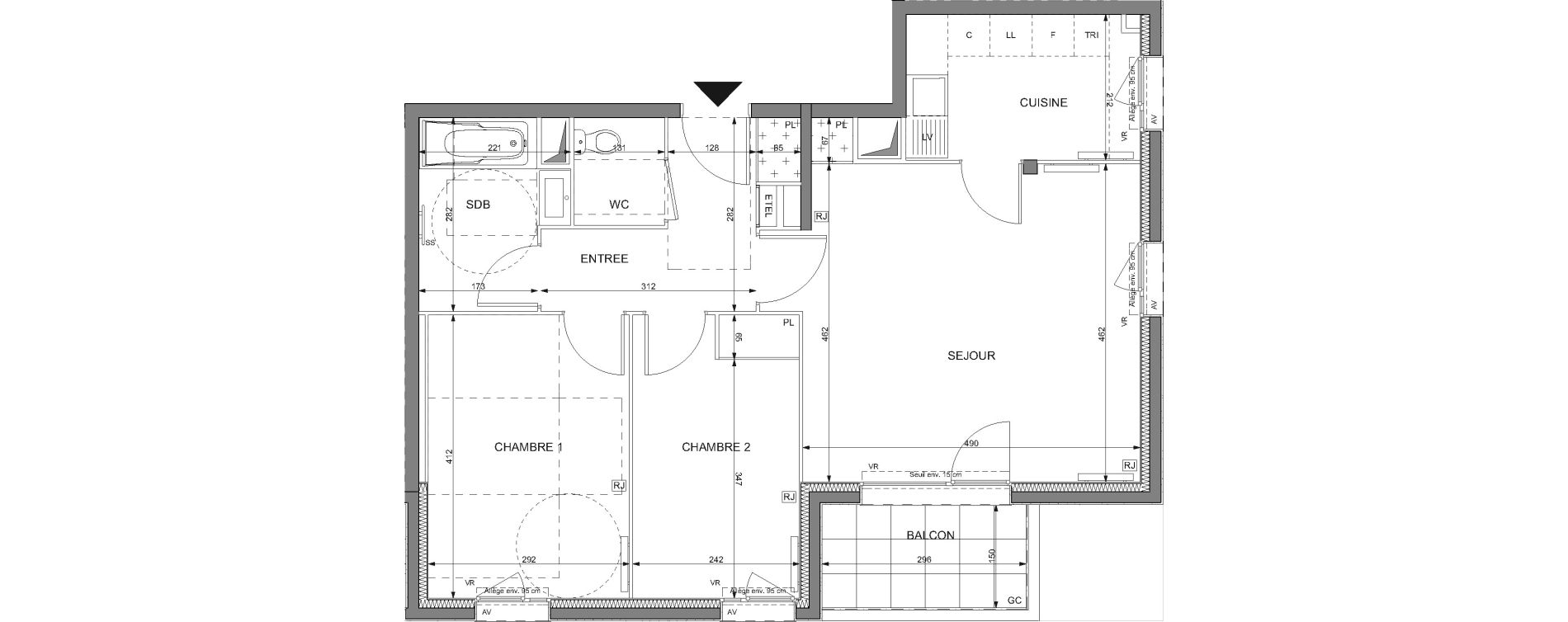 Appartement T3 de 66,51 m2 &agrave; Rosny-Sous-Bois Les coteaux beauclair