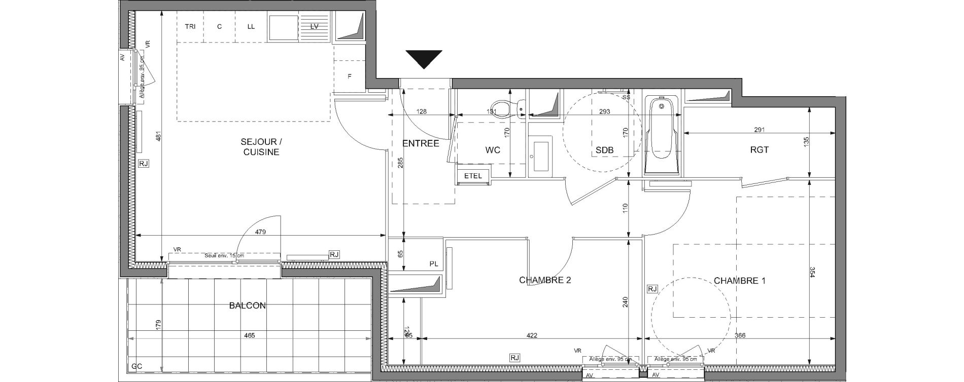 Appartement T3 de 64,21 m2 &agrave; Rosny-Sous-Bois Les coteaux beauclair