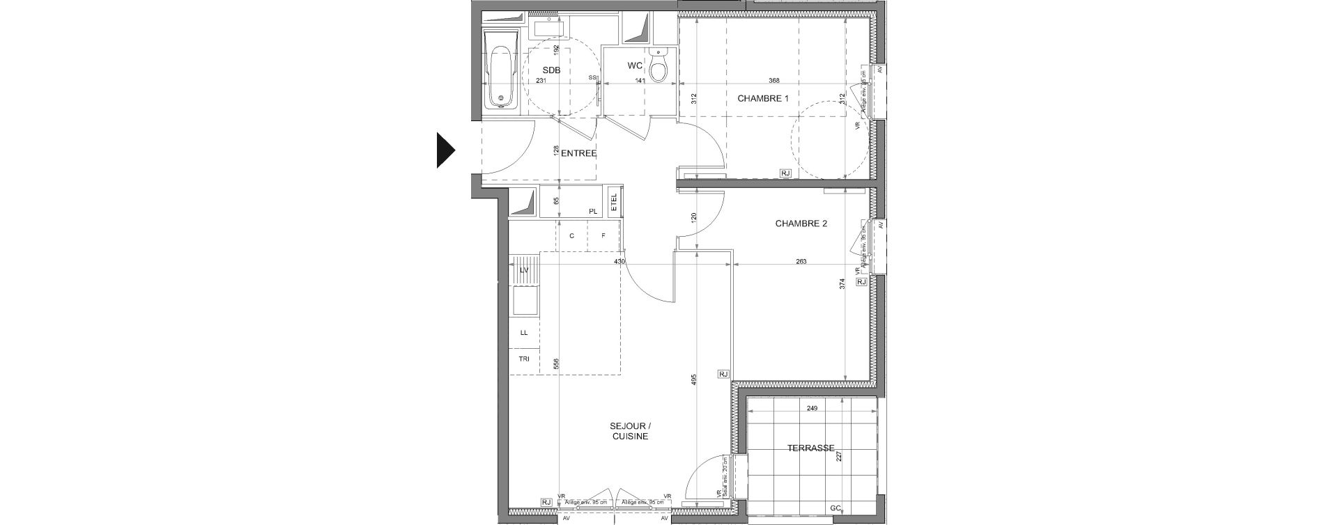 Appartement T3 de 58,72 m2 &agrave; Rosny-Sous-Bois Les coteaux beauclair