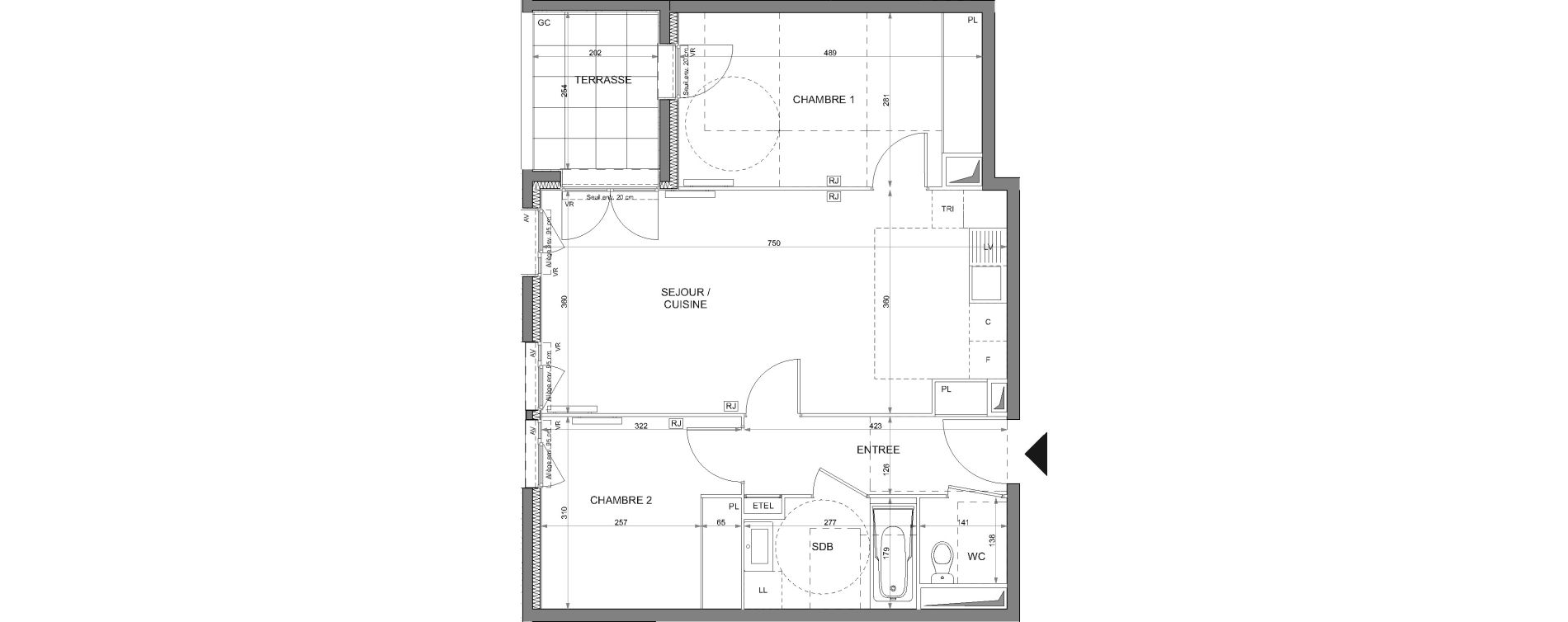 Appartement T3 de 62,15 m2 &agrave; Rosny-Sous-Bois Les coteaux beauclair