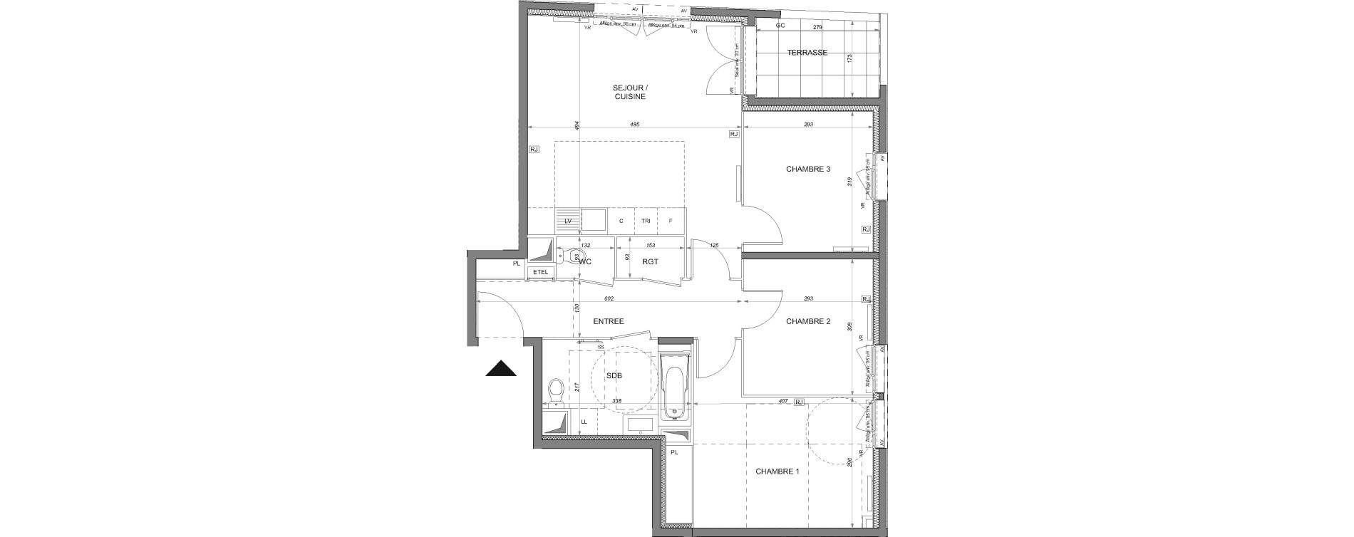 Appartement T4 de 75,56 m2 &agrave; Rosny-Sous-Bois Les coteaux beauclair