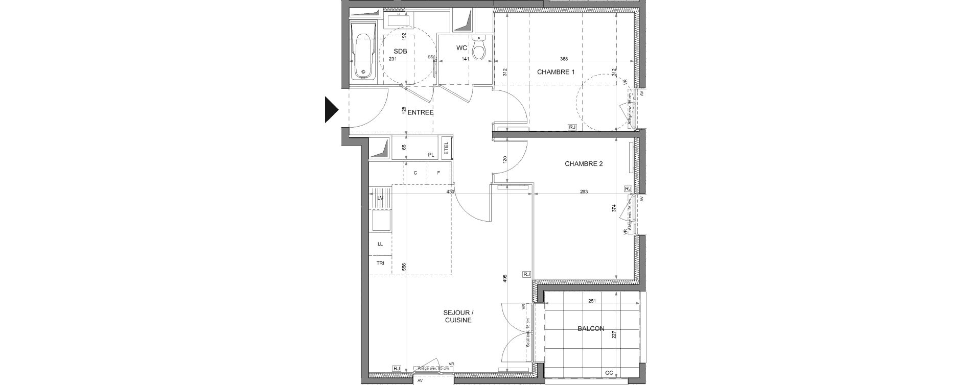 Appartement T3 de 58,72 m2 &agrave; Rosny-Sous-Bois Les coteaux beauclair