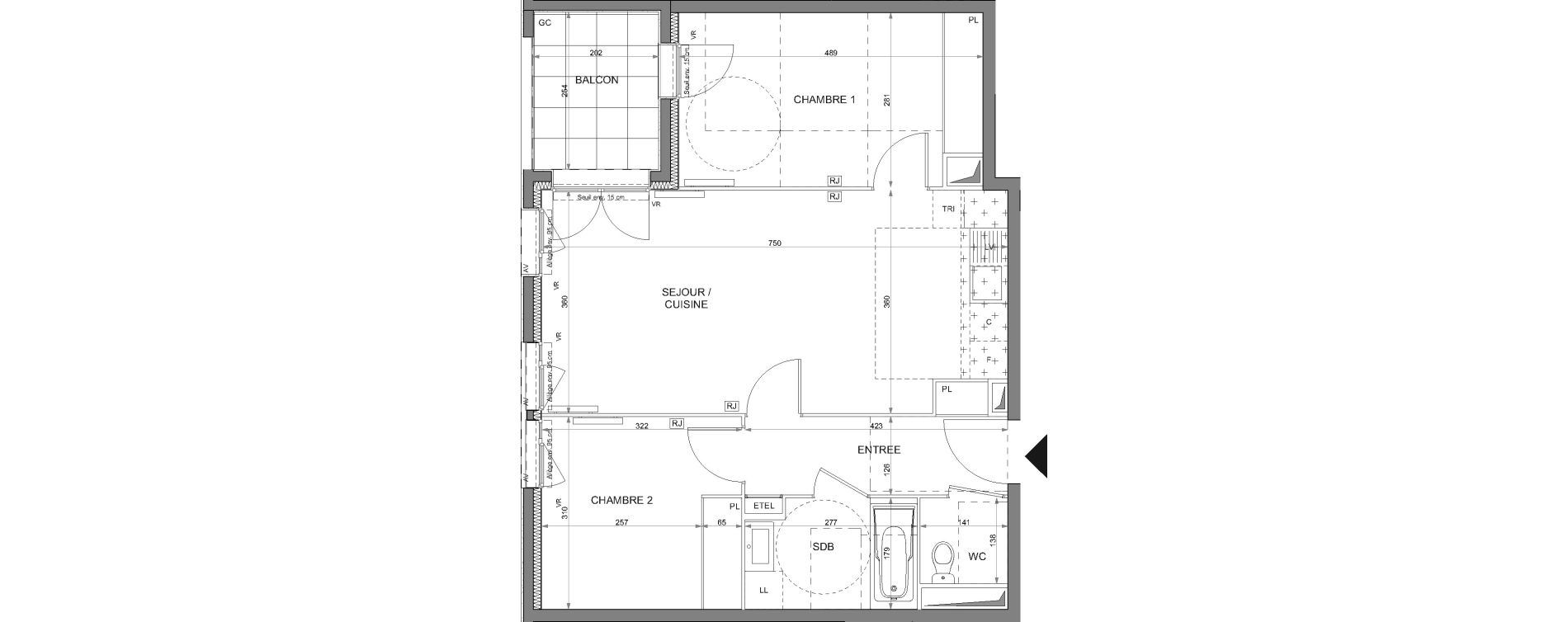 Appartement T3 de 62,15 m2 &agrave; Rosny-Sous-Bois Les coteaux beauclair