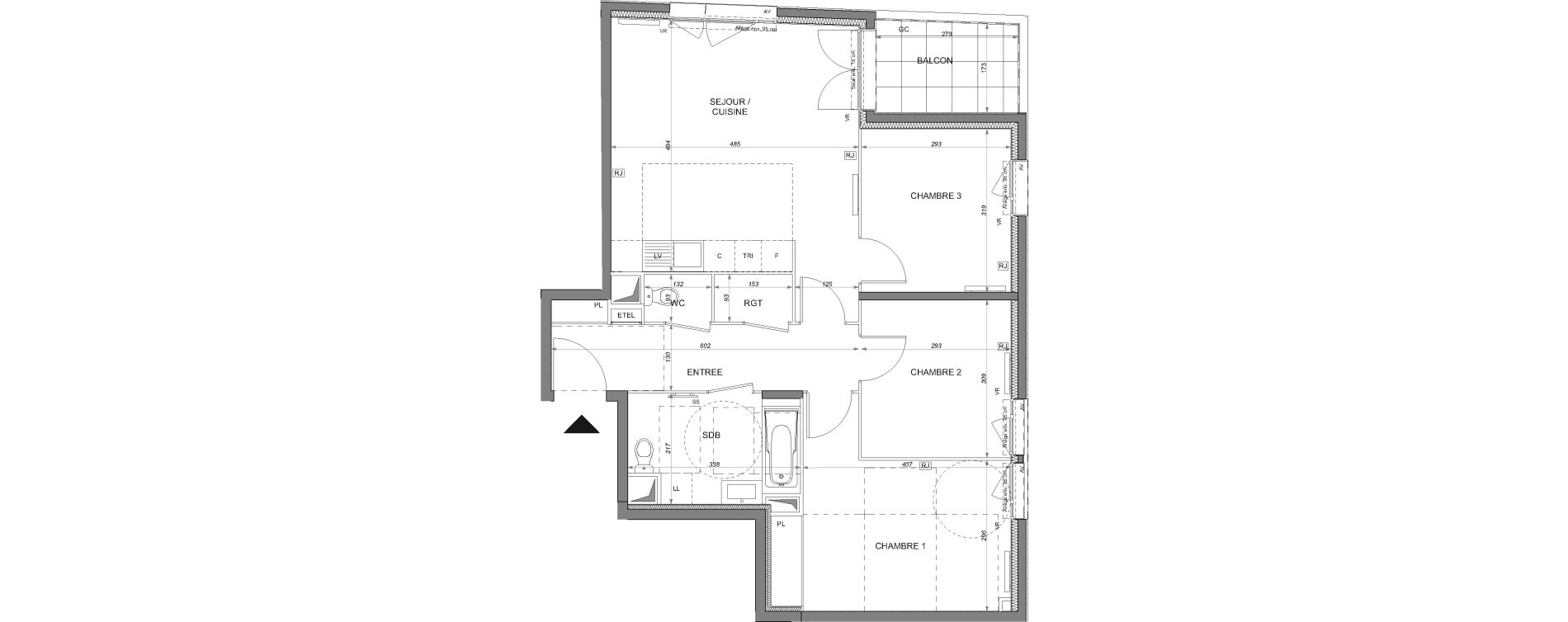 Appartement T4 de 75,56 m2 &agrave; Rosny-Sous-Bois Les coteaux beauclair