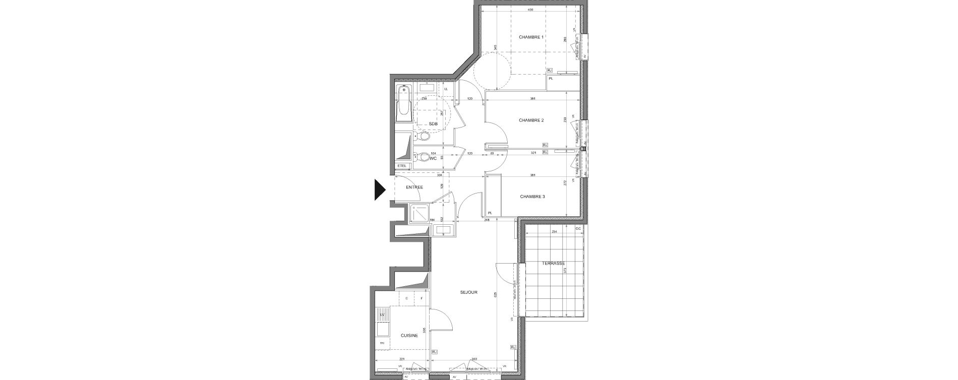 Appartement T4 de 80,52 m2 &agrave; Rosny-Sous-Bois Les coteaux beauclair
