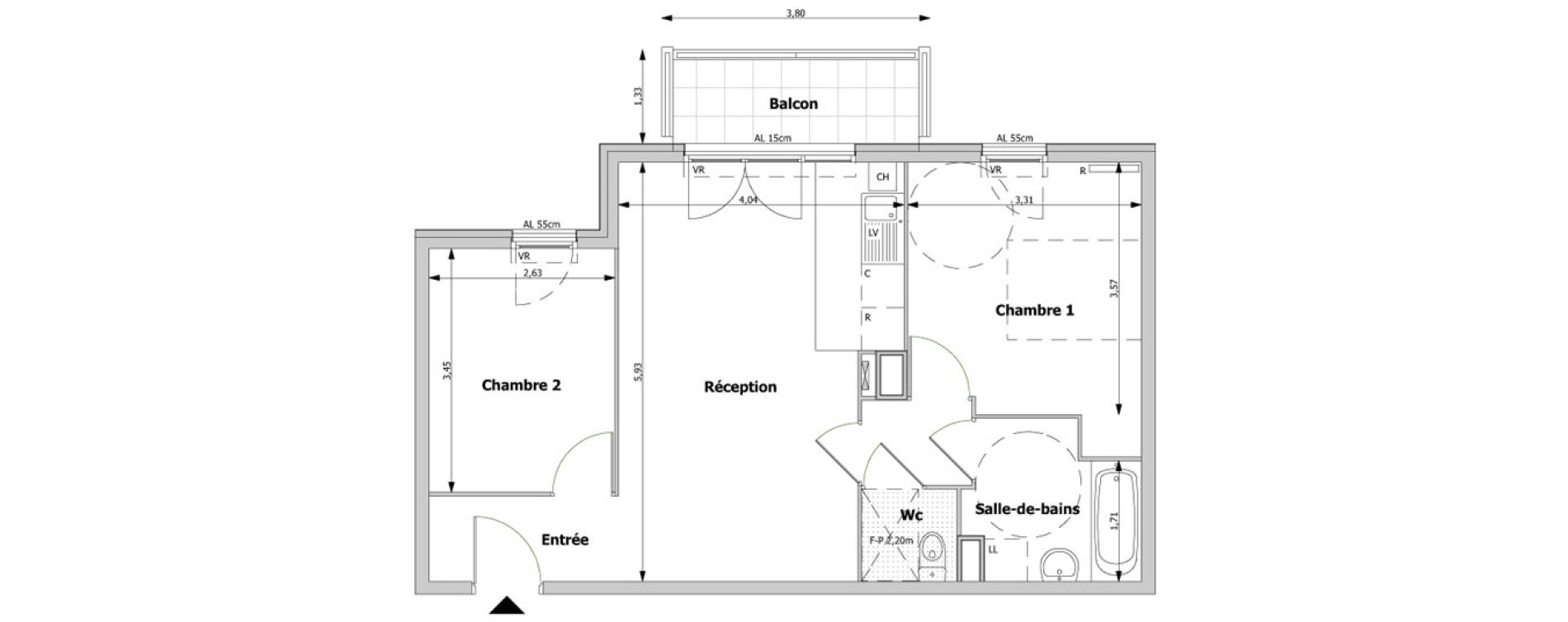 Appartement T3 de 54,83 m2 &agrave; Rosny-Sous-Bois Centre