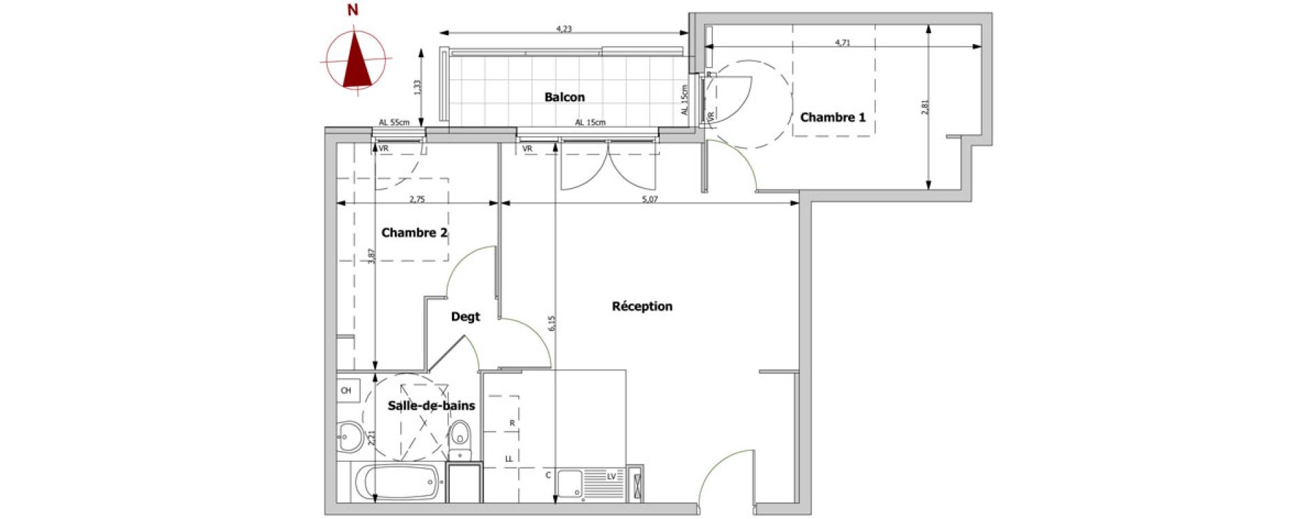 Appartement T3 de 58,32 m2 &agrave; Rosny-Sous-Bois Centre