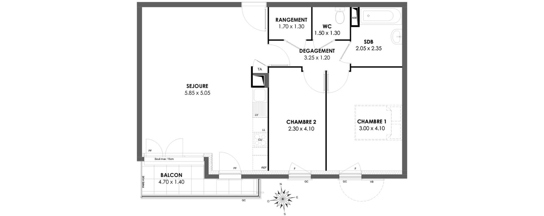 Appartement T3 de 64,69 m2 &agrave; Rosny-Sous-Bois Les coteaux beauclair