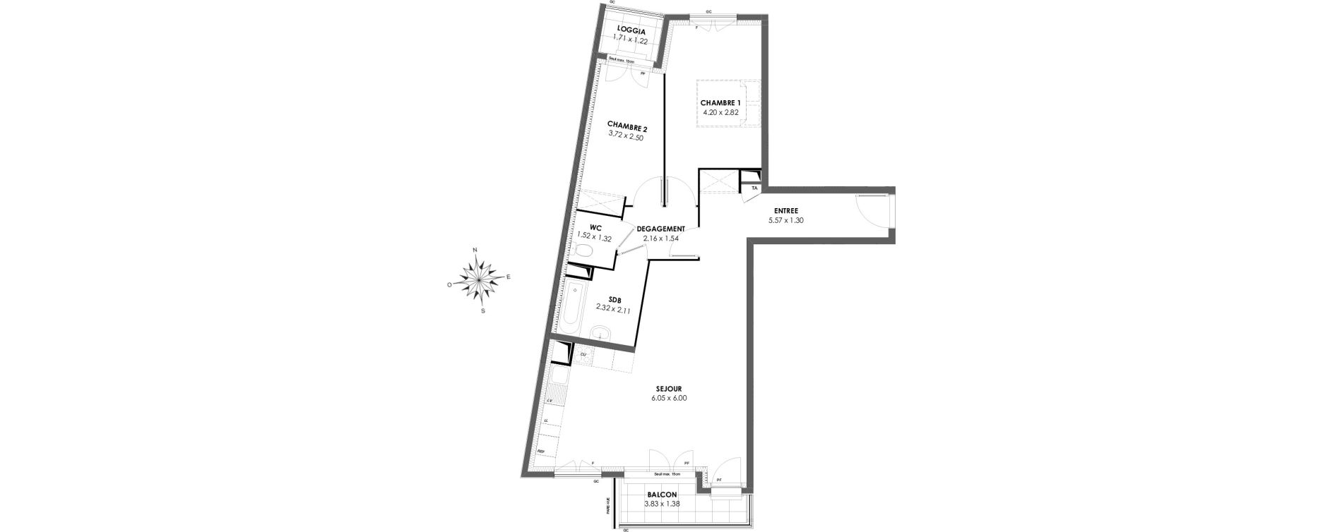 Appartement T3 de 70,72 m2 &agrave; Rosny-Sous-Bois Les coteaux beauclair
