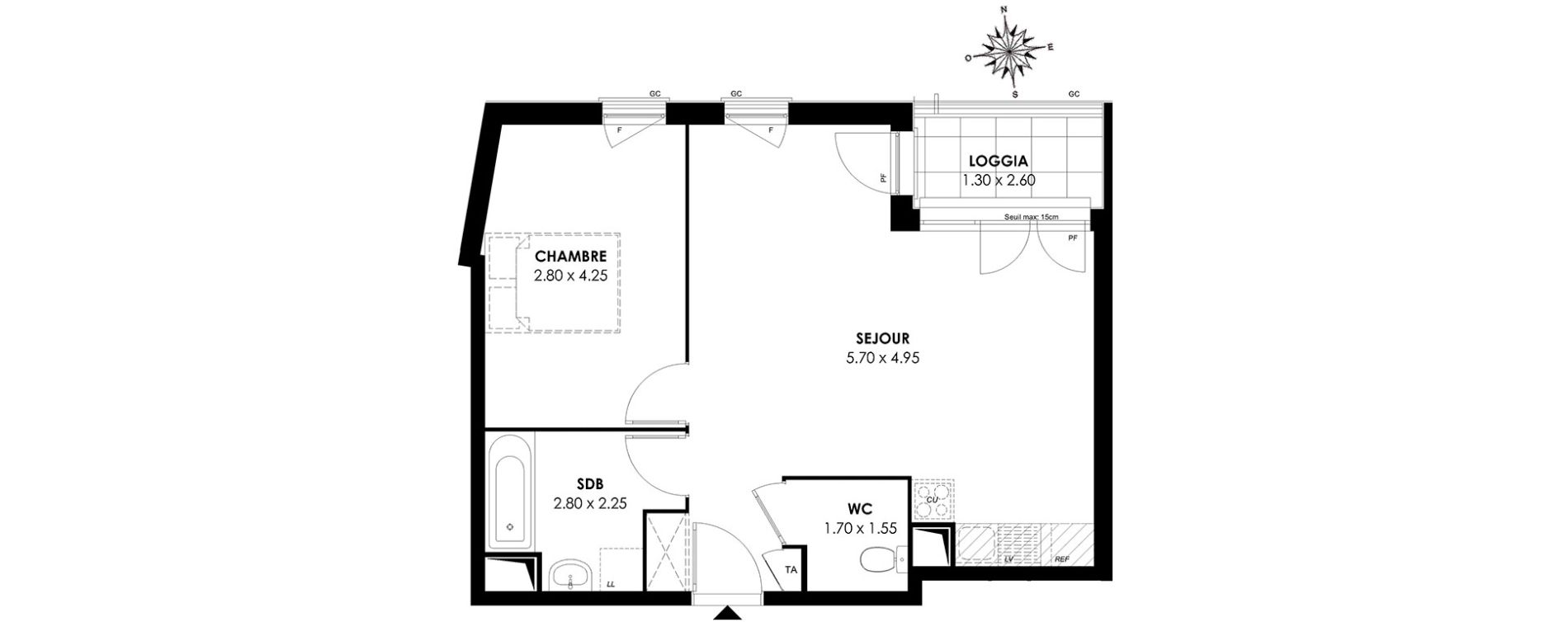 Appartement T2 de 49,21 m2 &agrave; Rosny-Sous-Bois Les coteaux beauclair