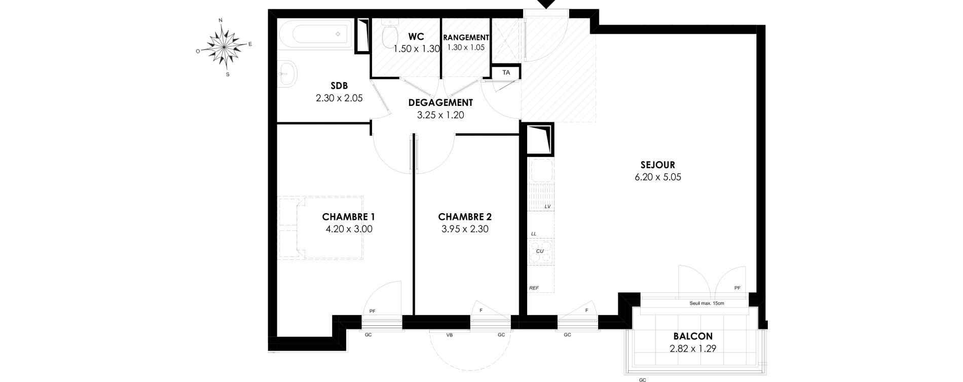 Appartement T3 de 64,78 m2 &agrave; Rosny-Sous-Bois Les coteaux beauclair
