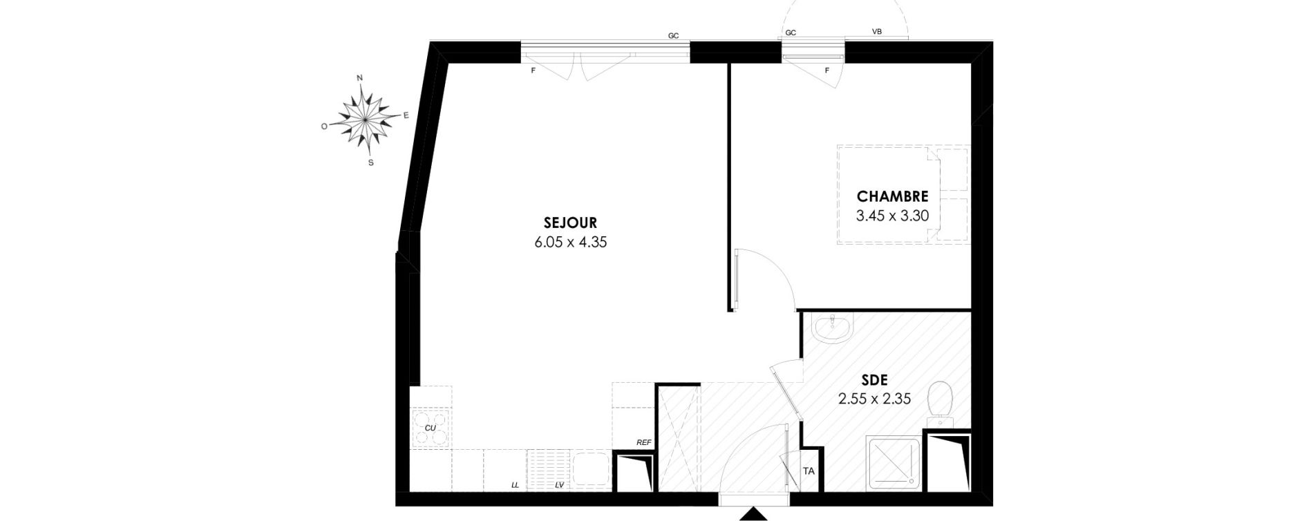 Appartement T2 de 45,32 m2 &agrave; Rosny-Sous-Bois Les coteaux beauclair