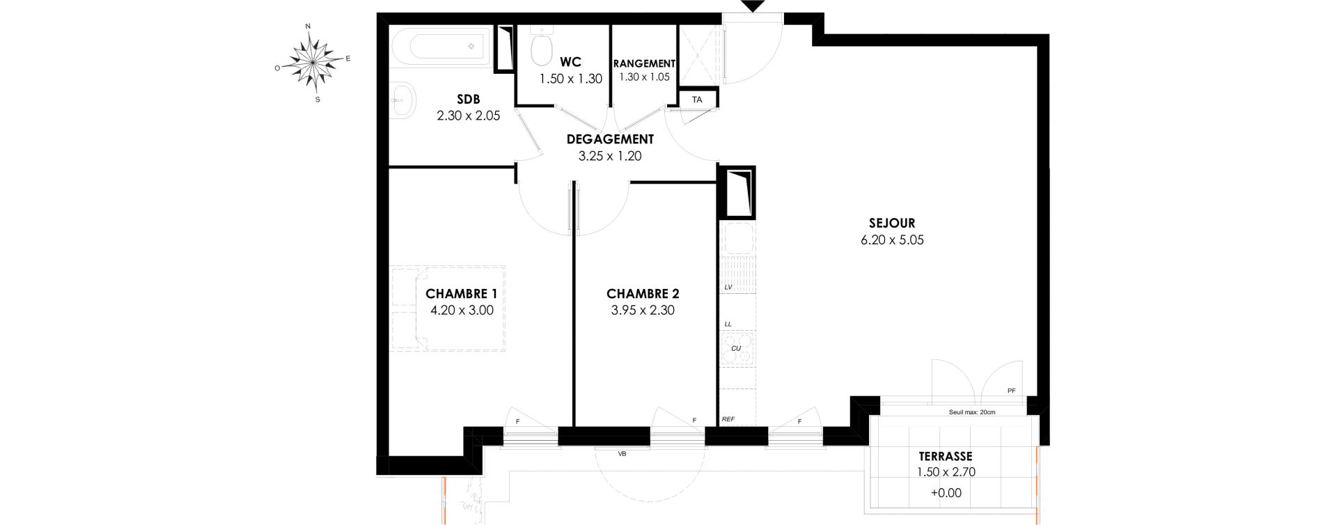 Appartement T3 de 65,26 m2 &agrave; Rosny-Sous-Bois Les coteaux beauclair