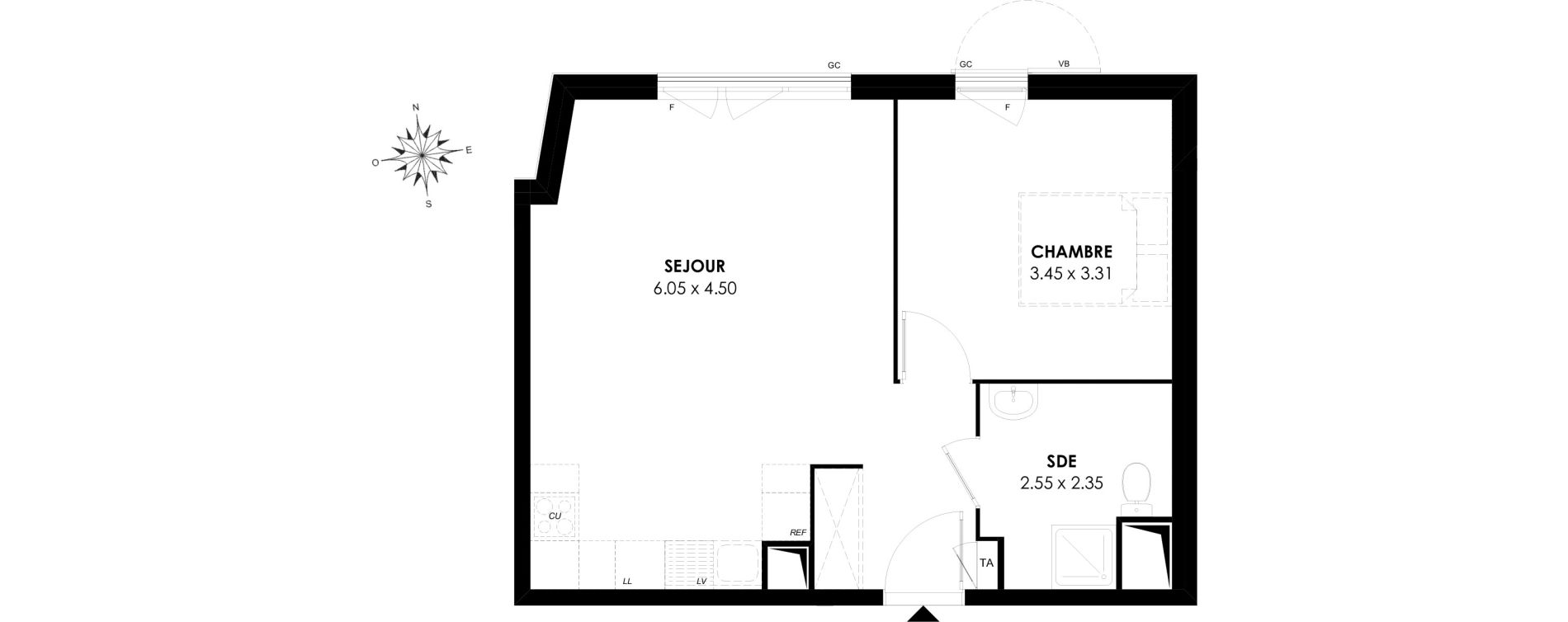 Appartement T2 de 45,91 m2 &agrave; Rosny-Sous-Bois Les coteaux beauclair