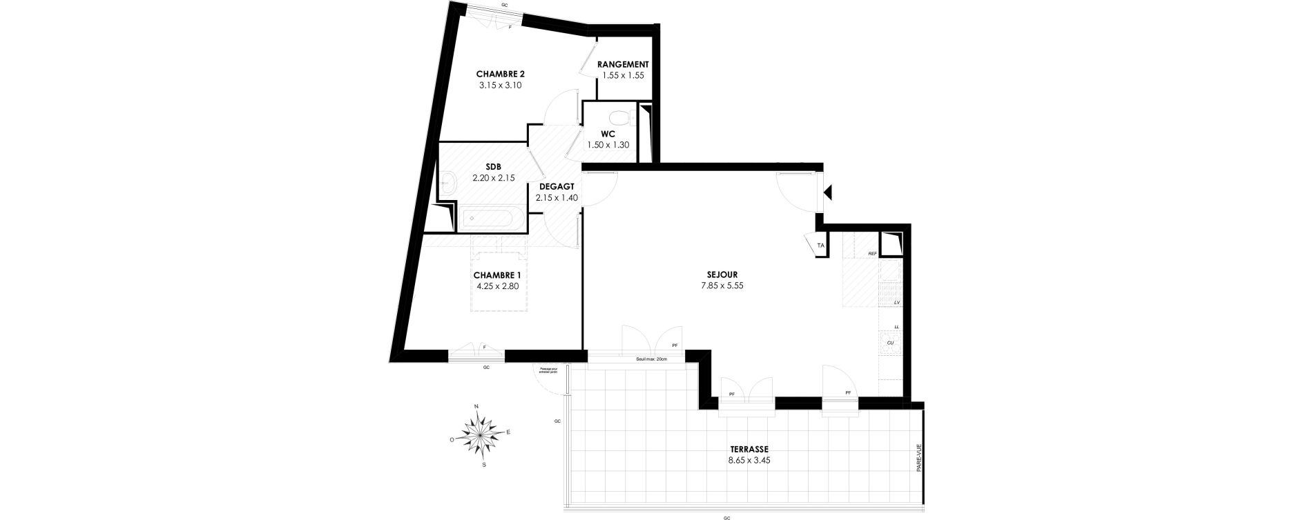 Appartement T3 de 69,18 m2 &agrave; Rosny-Sous-Bois Les coteaux beauclair