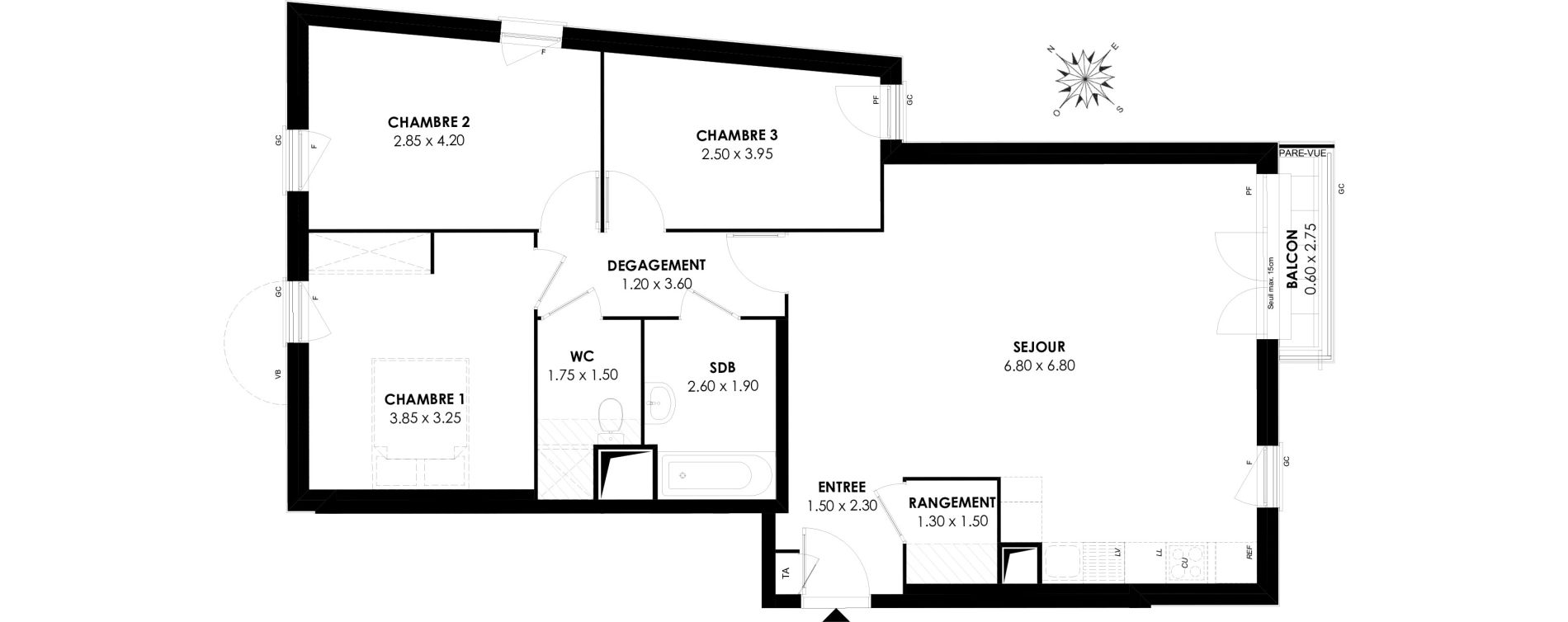 Appartement T4 de 85,75 m2 &agrave; Rosny-Sous-Bois Les coteaux beauclair