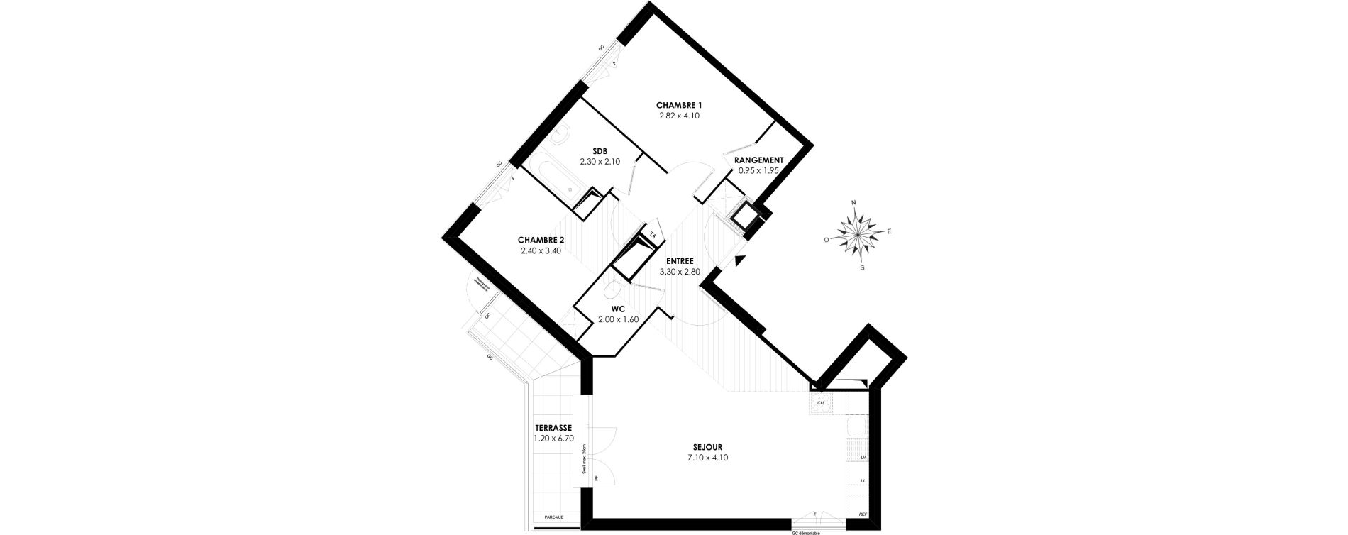 Appartement T3 de 69,49 m2 &agrave; Rosny-Sous-Bois Les coteaux beauclair