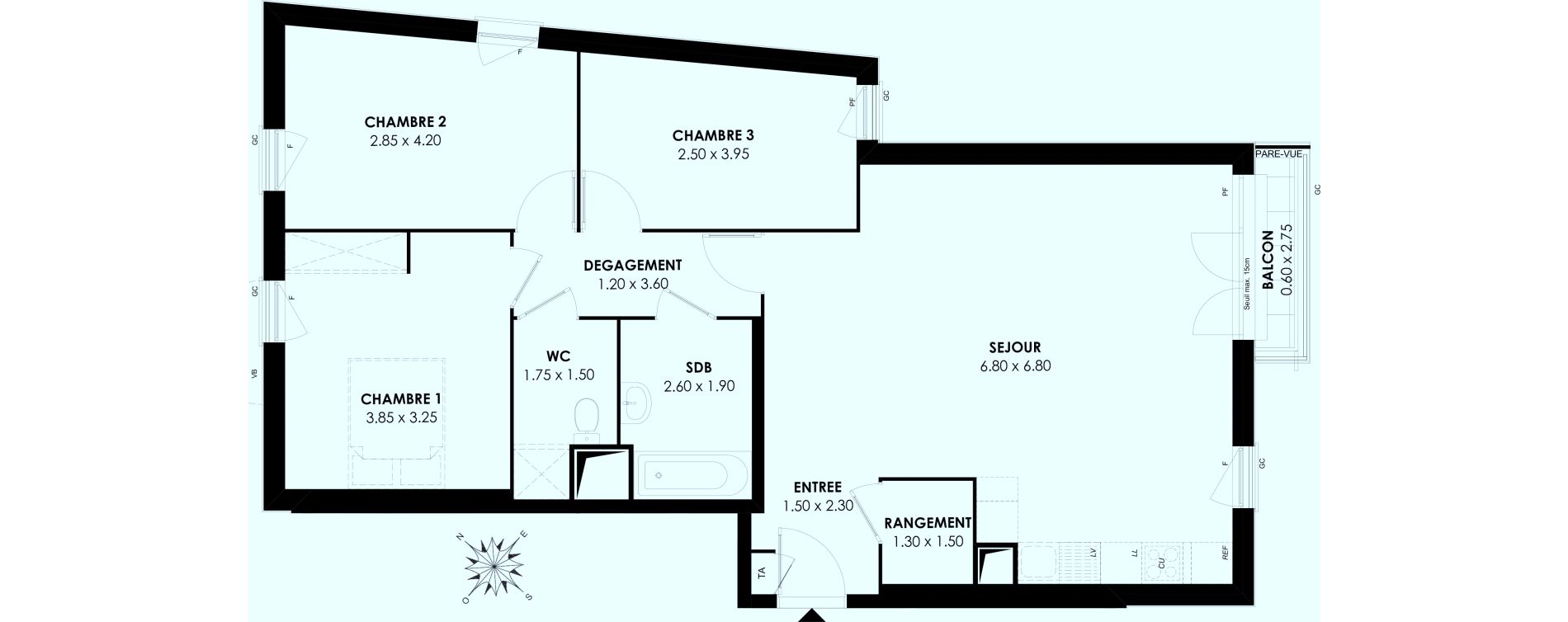 Appartement T4 de 85,75 m2 &agrave; Rosny-Sous-Bois Les coteaux beauclair