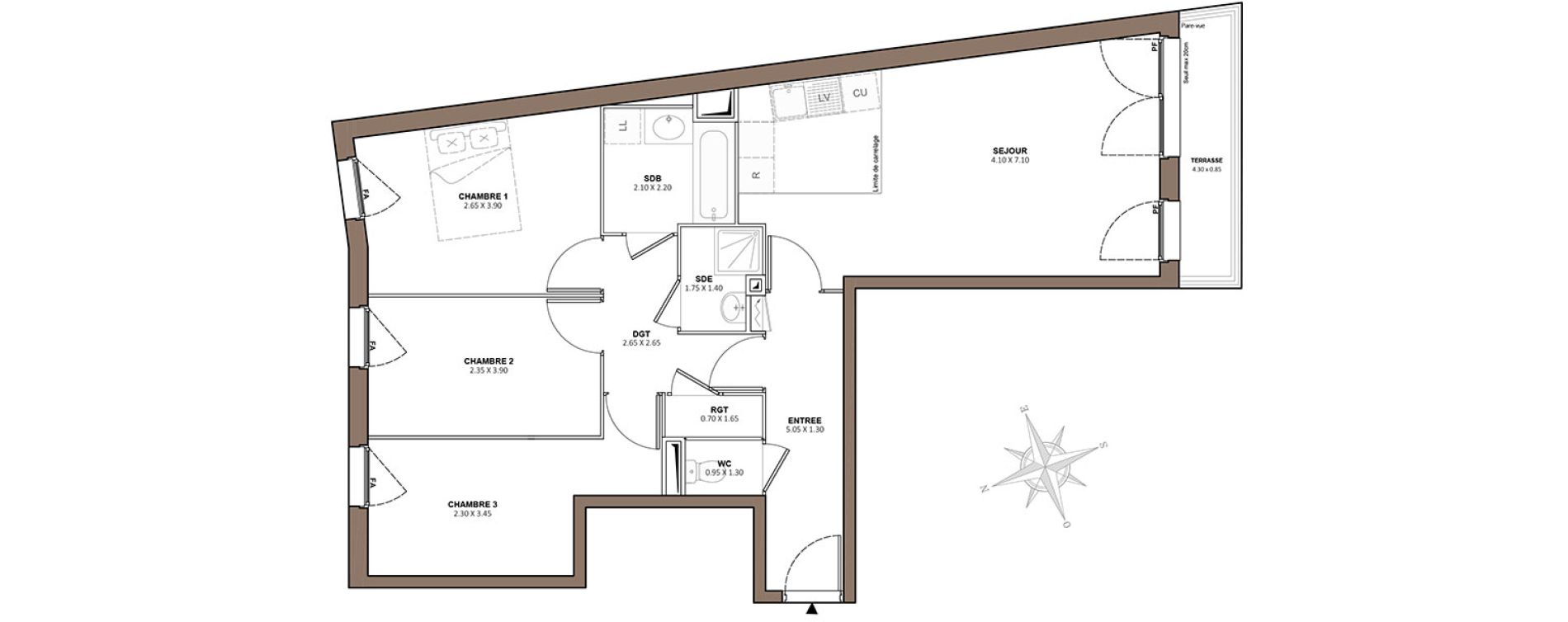 Appartement T4 de 76,47 m2 &agrave; Rosny-Sous-Bois Centre