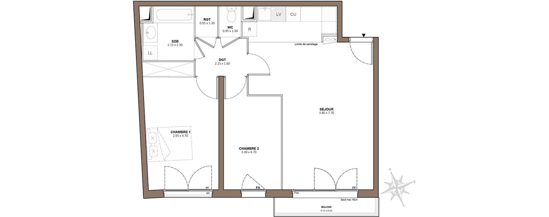 Appartement T3 de 68,17 m2 &agrave; Rosny-Sous-Bois Centre